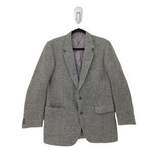Magee Men 40R Fairline Blazer Jacket Gray Donegal Tweed Herringbone Speckle VTG